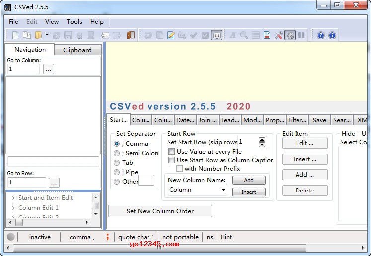CSVed绿色版_CSV文件打开编辑浏览阅读软件