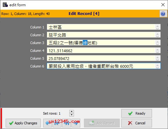 每一行，每一列都能进行编辑
