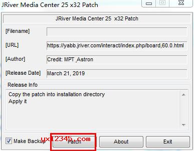 运行patch.exe补丁，点击patch进行破解。